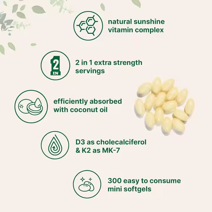 Vitamin D3 & K2 Solftgel Capsules With Coconut Oil