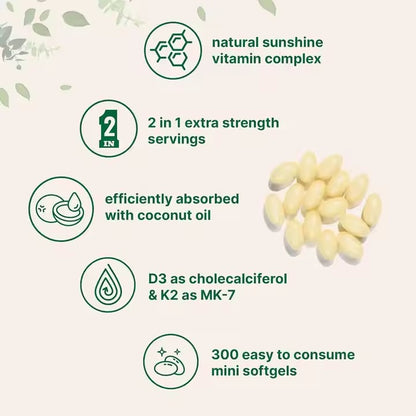 Vitamin D3 & K2 Solftgel Capsules With Coconut Oil